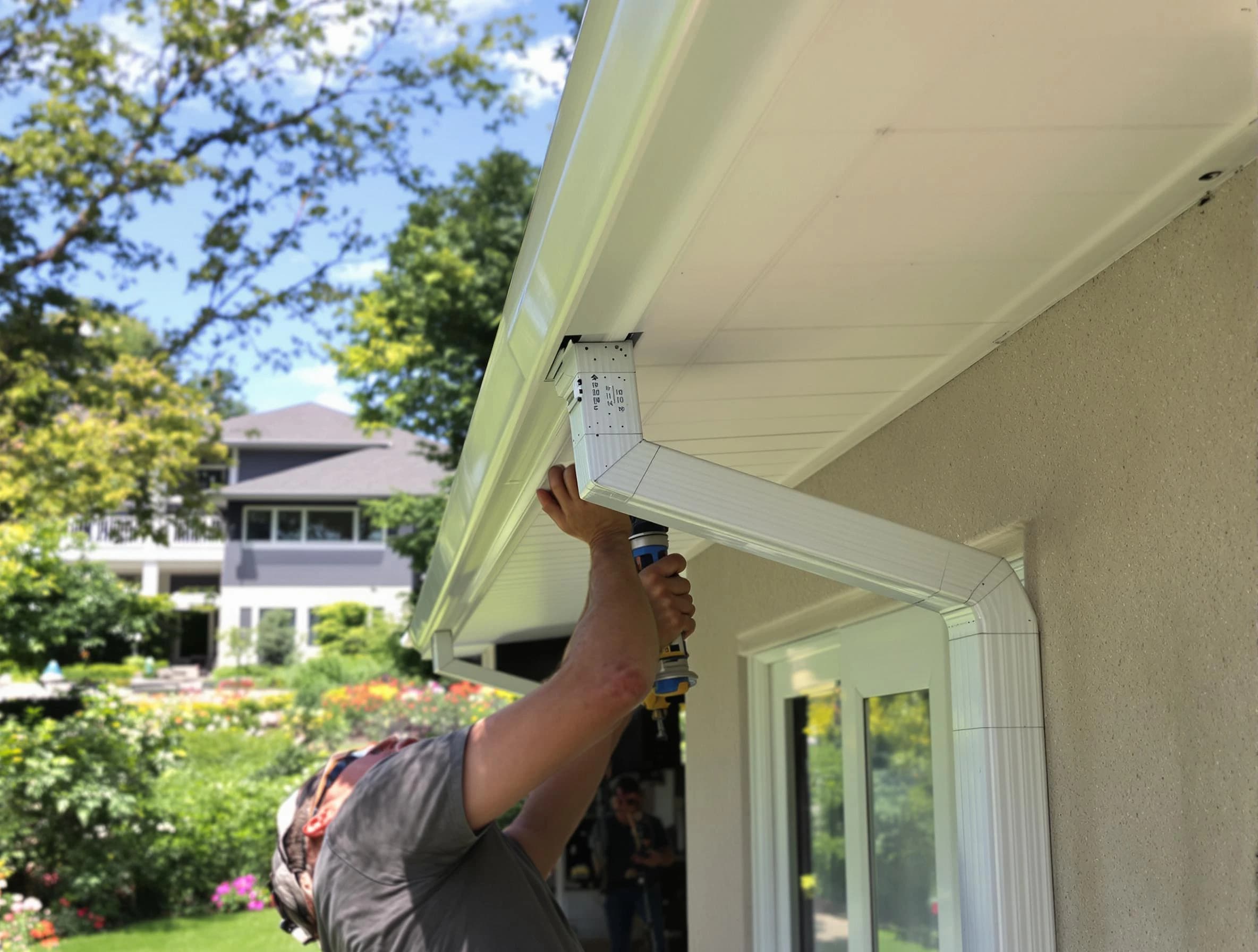 North Royalton Roofing Company technicians performing gutter installation in North Royalton, OH