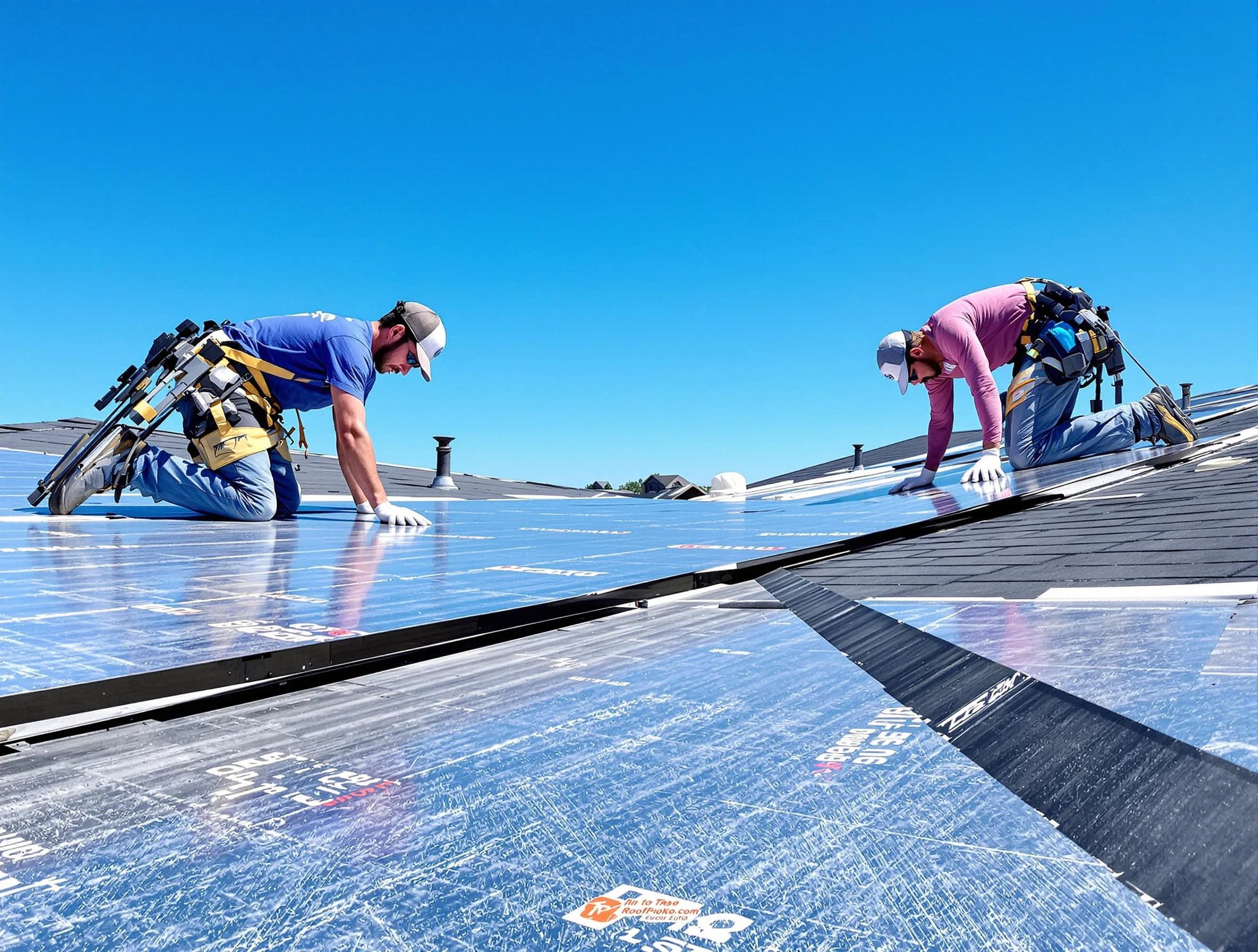 North Royalton Roofing Company team during a roof replacement project in North Royalton, OH