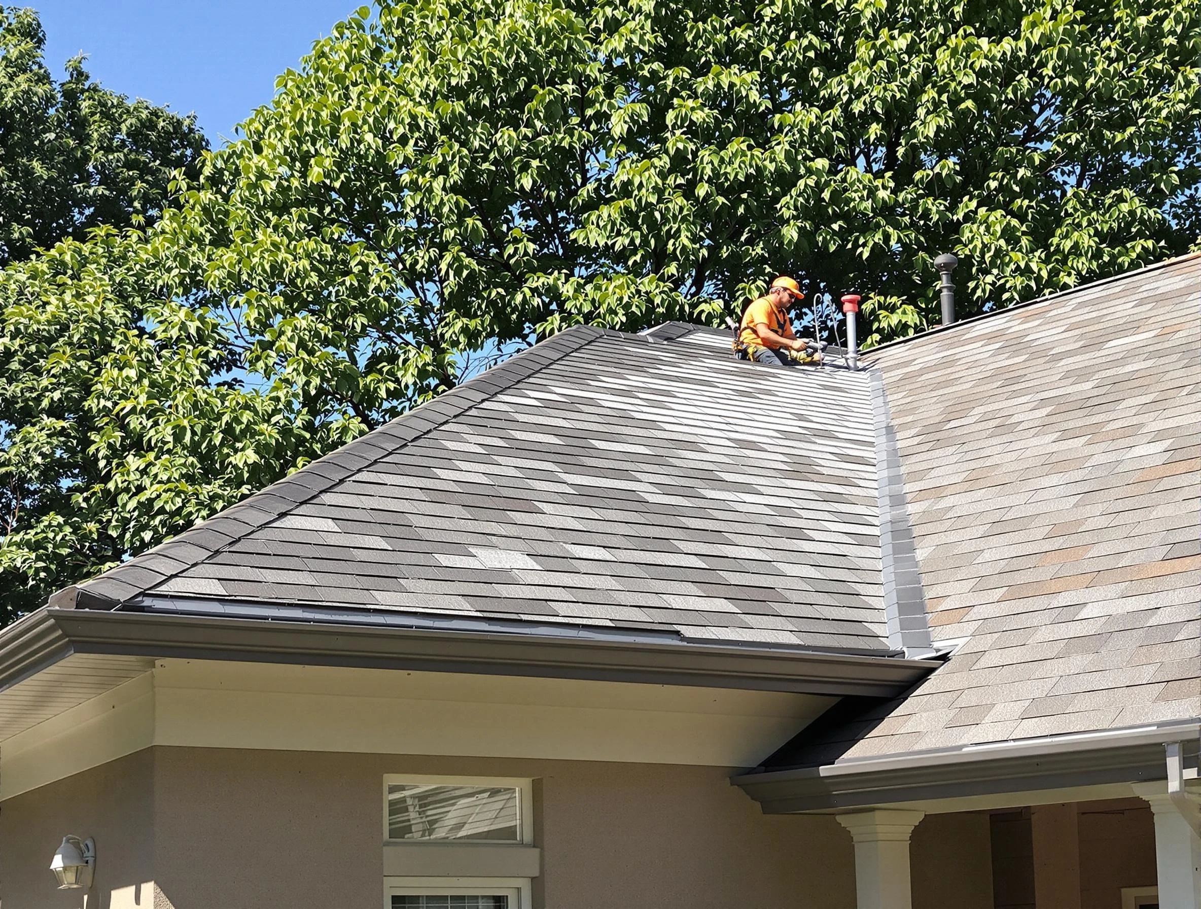 Newly completed shingle roofing by North Royalton Roofing Company in North Royalton, OH